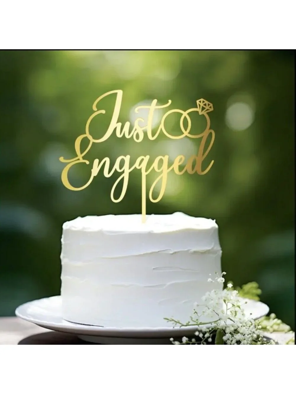 Just Engaged Acrylic Cake Topper Party 6